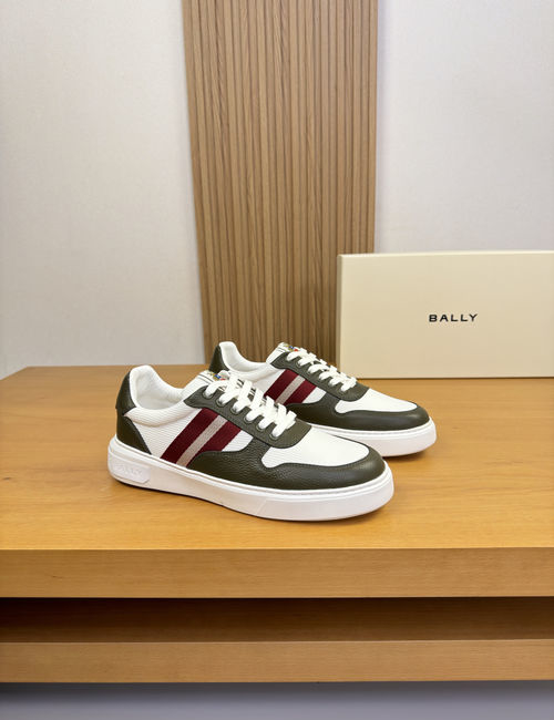 Bally Textured Leather Sneakers, Brand Accents, High-Quality Finish