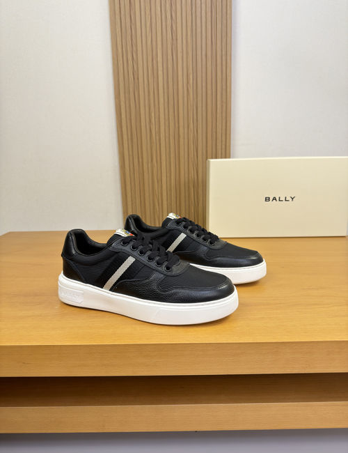 Bally Textured Leather Sneakers, Brand Accents, High-Quality Finish