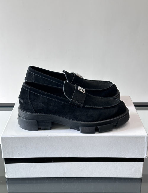 Givenchy Suede Loafers With Metal Logo Thick Sole