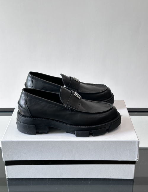 Givenchy Suede Loafers With Metal Logo Thick Sole