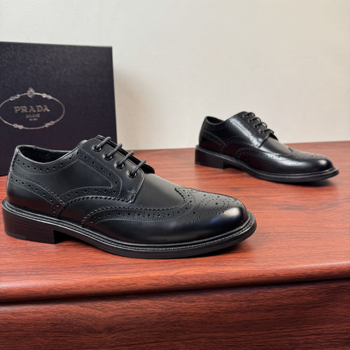 Prada Patent Leather Brogue Style Derby Shoes