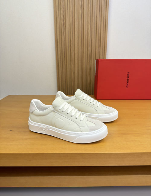 Ferragamo Premium Casual Leather Sneakers