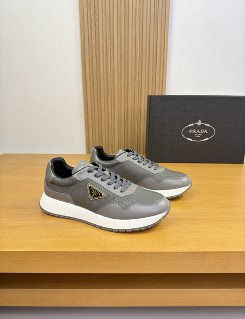 Prada Premium Casual Sneakers With Calfskin Upper