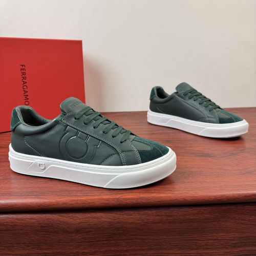 Ferragamo Gancini Leather Casual Shoes Rubber Sole