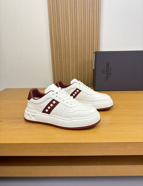 Valentino Nappa Leather Sneakers With Logo Webbing Detail