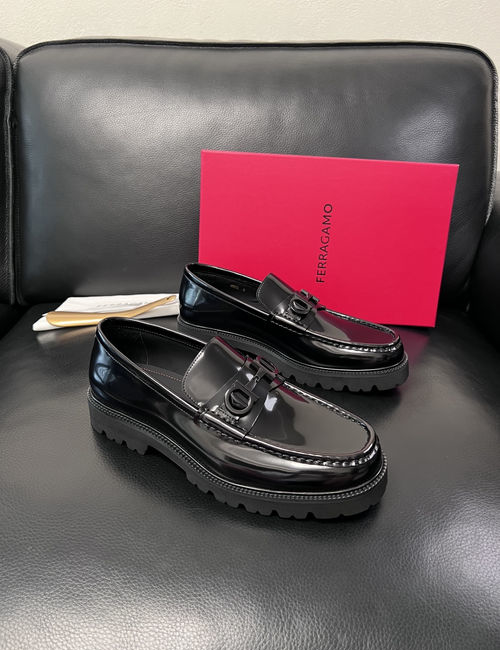 Ferragamo Premium Cowhide Leather Loafers
