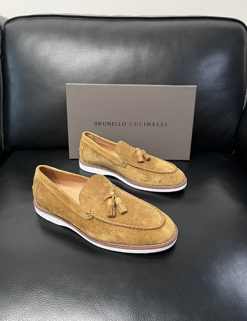Brunello Cucinelli BC Premium Leather Casual Shoes Comfortable Sole