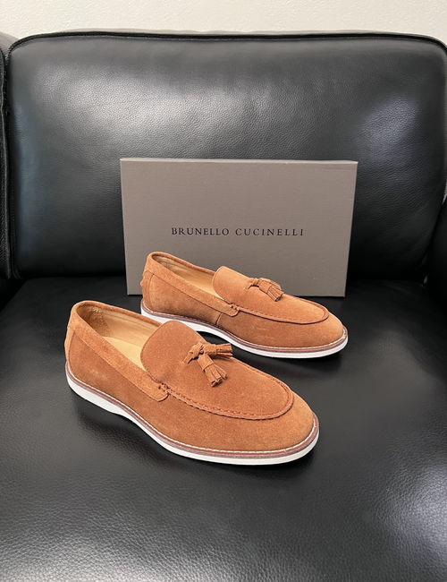 Brunello Cucinelli BC Premium Leather Casual Shoes Comfortable Sole