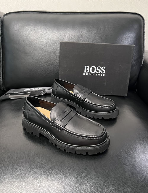 Hugo Boss Stitched Cowhide Sneakers With Original Sole