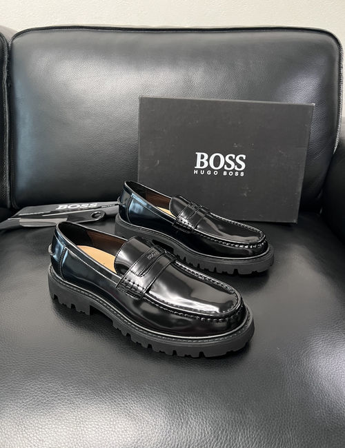 Hugo Boss Stitched Cowhide Sneakers With Original Sole