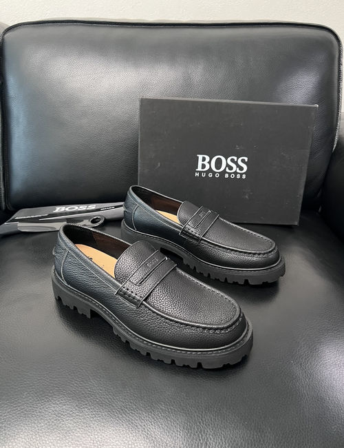 Hugo Boss Stitched Cowhide Sneakers With Original Sole