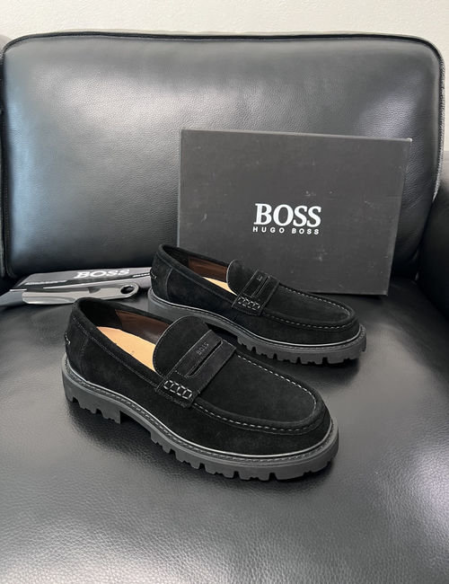 Hugo Boss Stitched Cowhide Sneakers With Original Sole