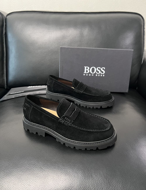 Hugo Boss Stitched Cowhide Sneakers With Original Sole