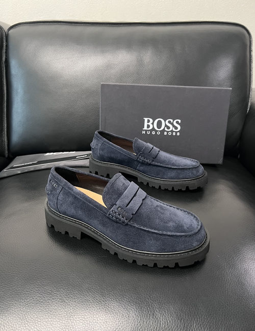Hugo Boss Stitched Cowhide Sneakers With Original Sole