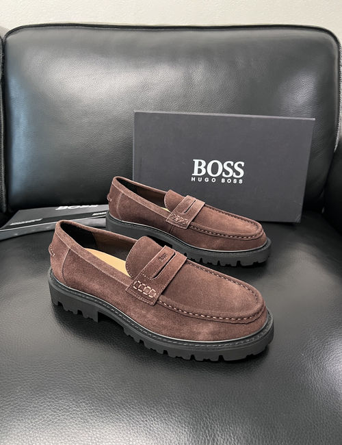 Hugo Boss Stitched Cowhide Sneakers With Original Sole