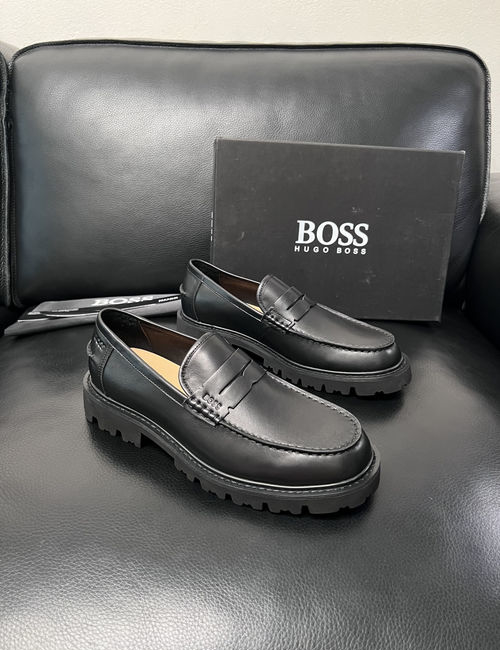 Hugo Boss Stitched Cowhide Sneakers With Original Sole