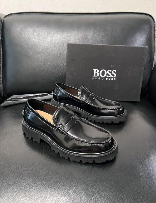 Hugo Boss Stitched Cowhide Sneakers With Original Sole