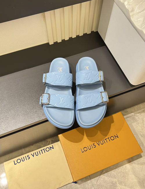 Louis Vuitton LV Monogram Slide Sandals With Textured Outsole
