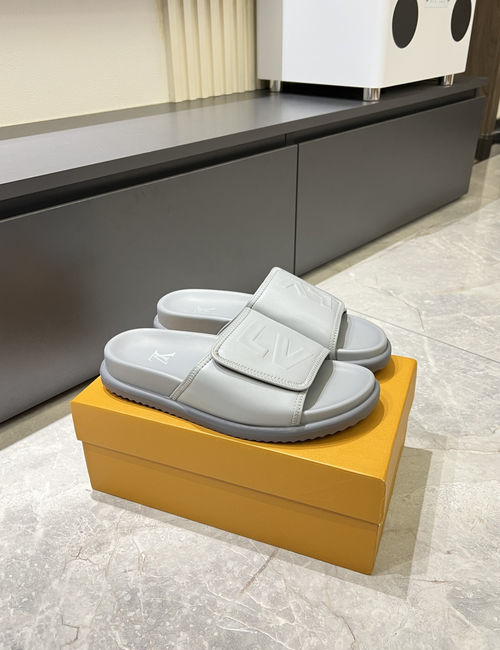 Louis Vuitton LV Monogram Slide Sandals With Textured Outsole