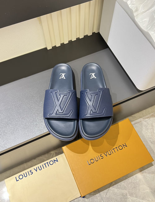 Louis Vuitton LV Monogram Slide Sandals With Textured Outsole