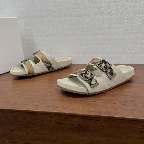 Burberry Urchin Suede Leather Check Sandals