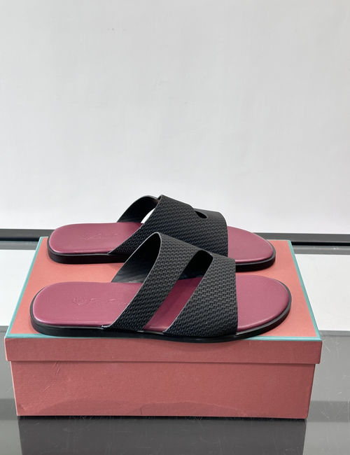 Loro Piana LP Woven Upper Slides With Contrast Sole