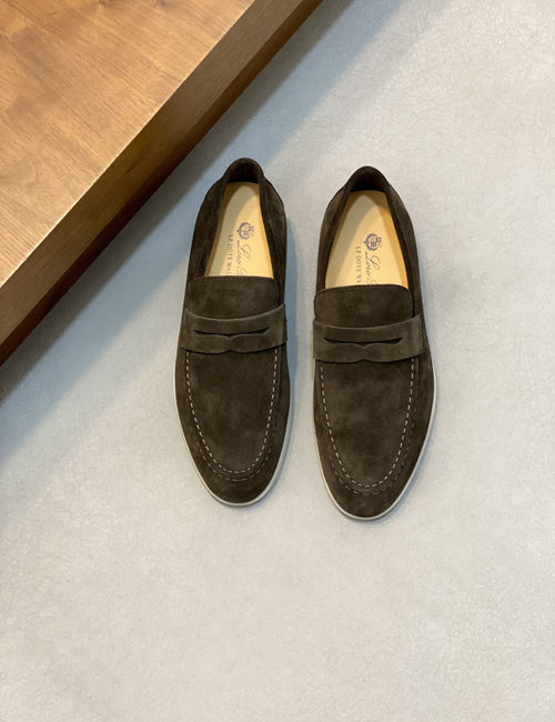Loro Piana LP Water-repellent Suede Moccasins Non-slip Sole