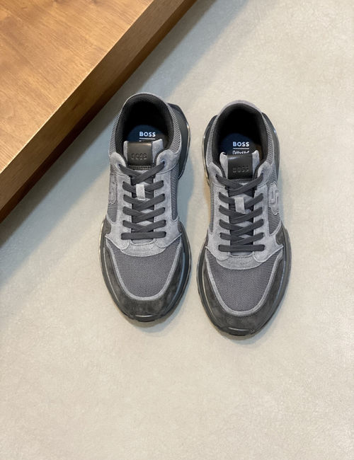 Hugo Boss Suede Mesh Breathable Casual Sneakers