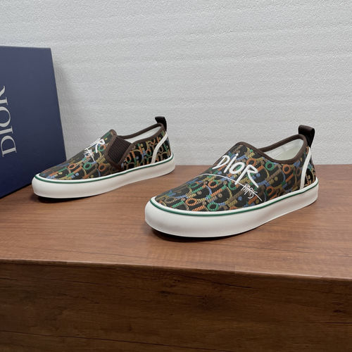 Christian Dior CD Oblique Printed Lace-up Casual Loafers