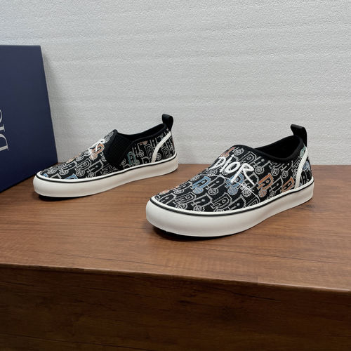Christian Dior CD Oblique Printed Lace-up Casual Loafers