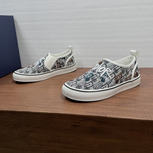 Christian Dior CD Oblique Printed Lace-up Casual Loafers