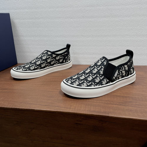 Christian Dior CD Oblique Printed Lace-up Casual Loafers
