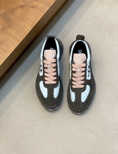Christian Dior CD Leather Stitched Casual Sneakers