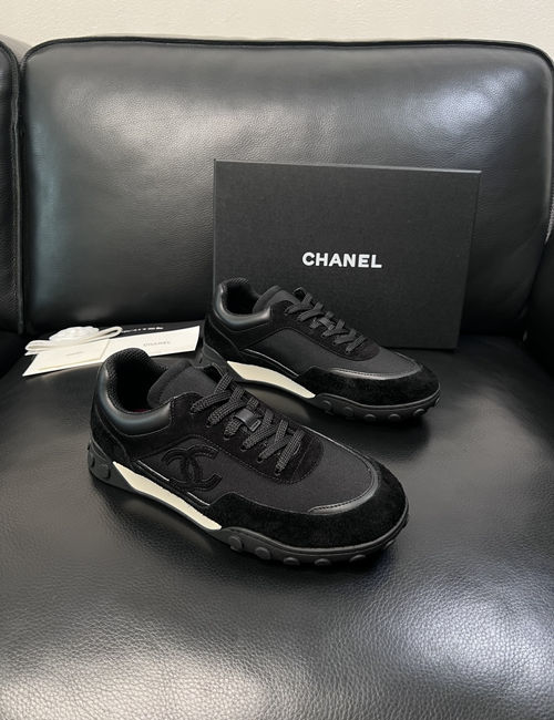 Chanel Cowhide Printed Fabric Shoes Leather Insole Original Sole