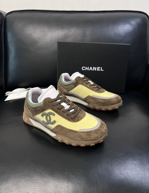 Chanel Cowhide Printed Fabric Shoes Leather Insole Original Sole