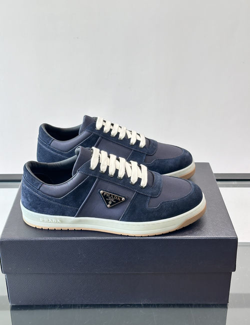 Prada Suede Leather Sneakers With Logo