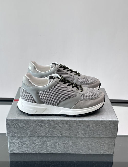 Prada Leather Mesh Casual Sneakers