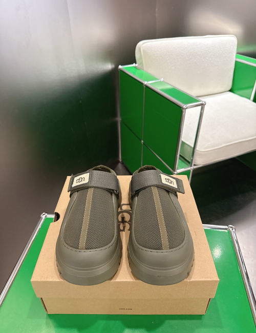 UGG Suede Platform Slide Sandals With Velcro
