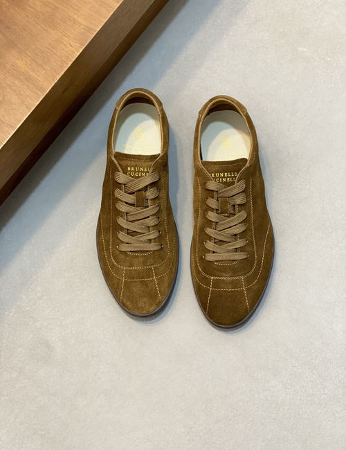 Brunello Cucinelli BC Suede Casual Shoes With Rubber Sole