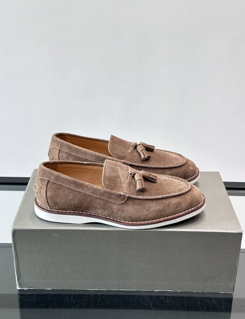 Brunello Cucinelli BC Tassel Loafers With White Rubber Sole
