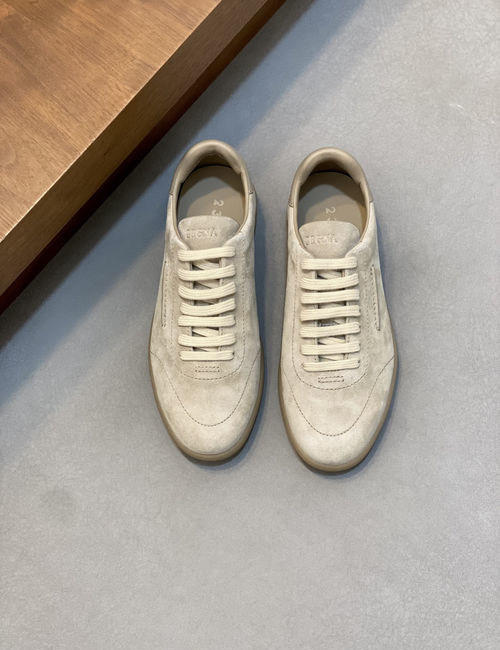 Zegna 232 Suede Sneakers With Rubber Sole