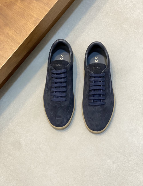 Zegna 232 Suede Sneakers With Rubber Sole