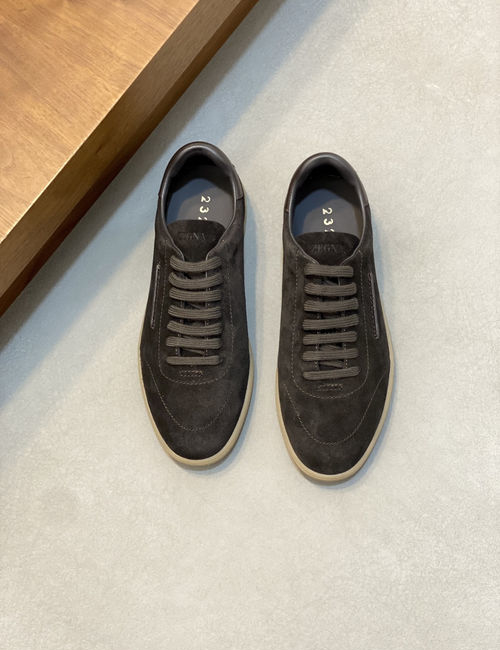 Zegna 232 Suede Sneakers With Rubber Sole