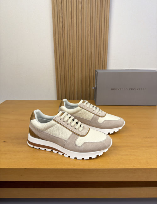 Brunello Cucinelli BC Pebbled Calfskin Casual Sneakers