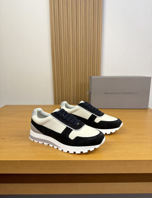 Brunello Cucinelli BC Pebbled Calfskin Casual Sneakers