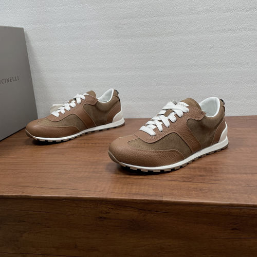 Brunello Cucinelli BC Leather Suede Retro Training Shoes