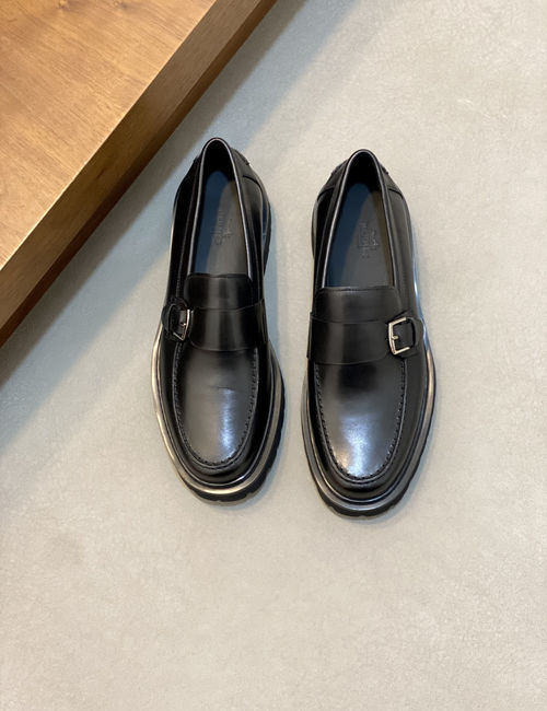 Hermes Genuine Cowhide Leather Casual Dress Shoes
