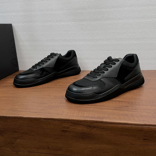 Zegna Suede Cowhide Spliced Mesh Casual Sneakers