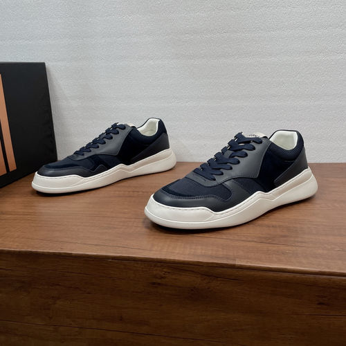Zegna Suede Cowhide Spliced Mesh Casual Sneakers