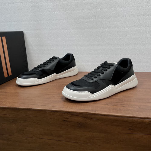 Zegna Suede Cowhide Spliced Mesh Casual Sneakers